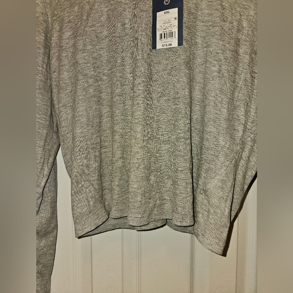 NEW Universal thread gray long sleeve ribbed shirt XXL 2XL cropped - Picture 4 of 8